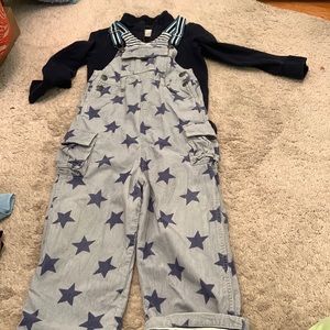 Rare Baby Boden 3/4 star corduroy overalls
